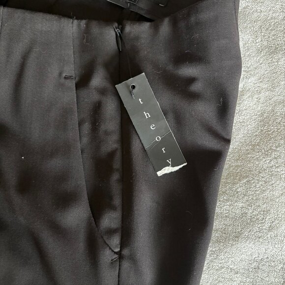 Theory Hankiana Dark Chocolate Wool Pants Size 8 NWT - Picture 4 of 5